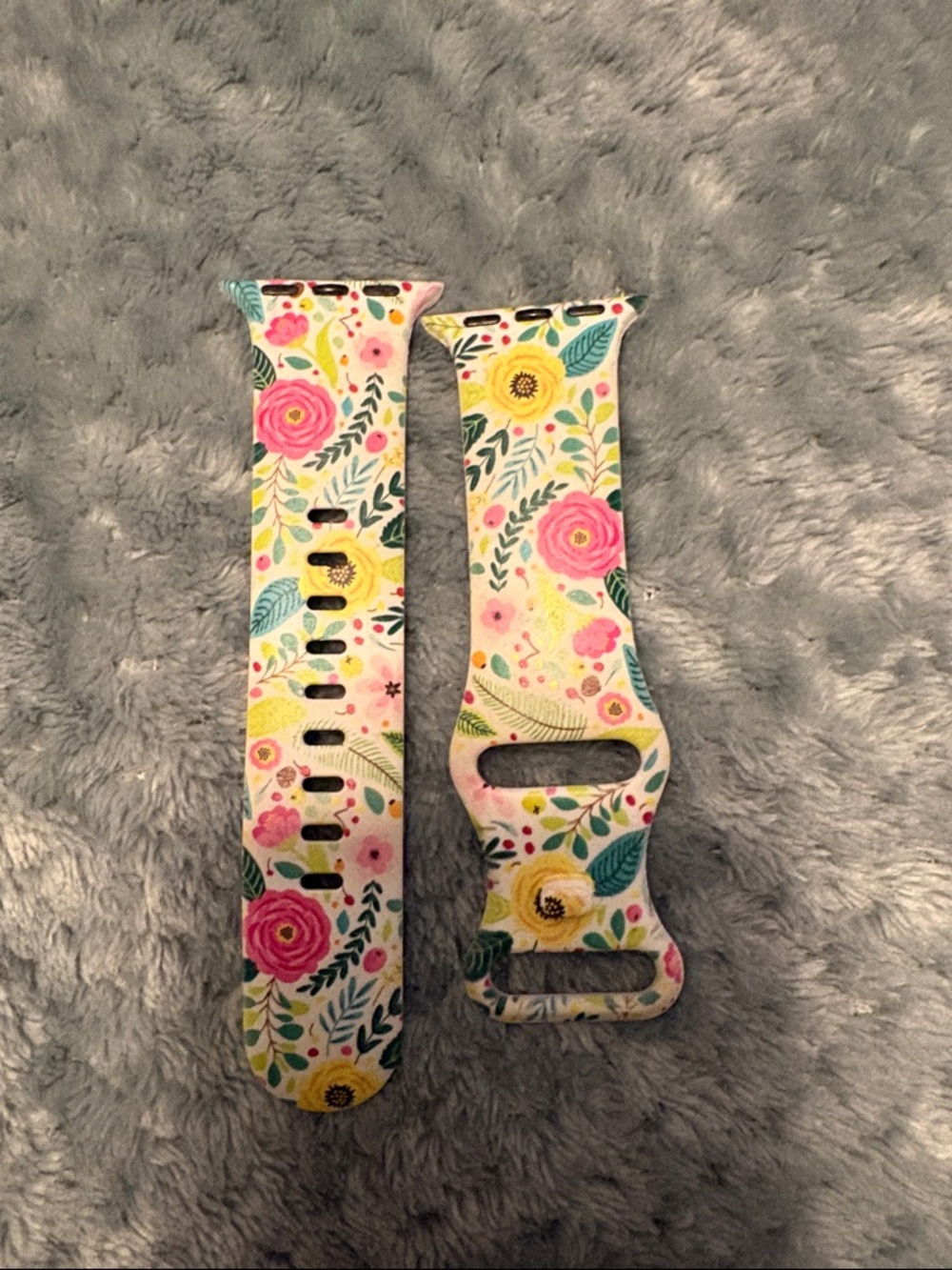 Floral Silicone Watch Band - Pink & Yellow Flower Print